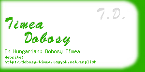 timea dobosy business card
